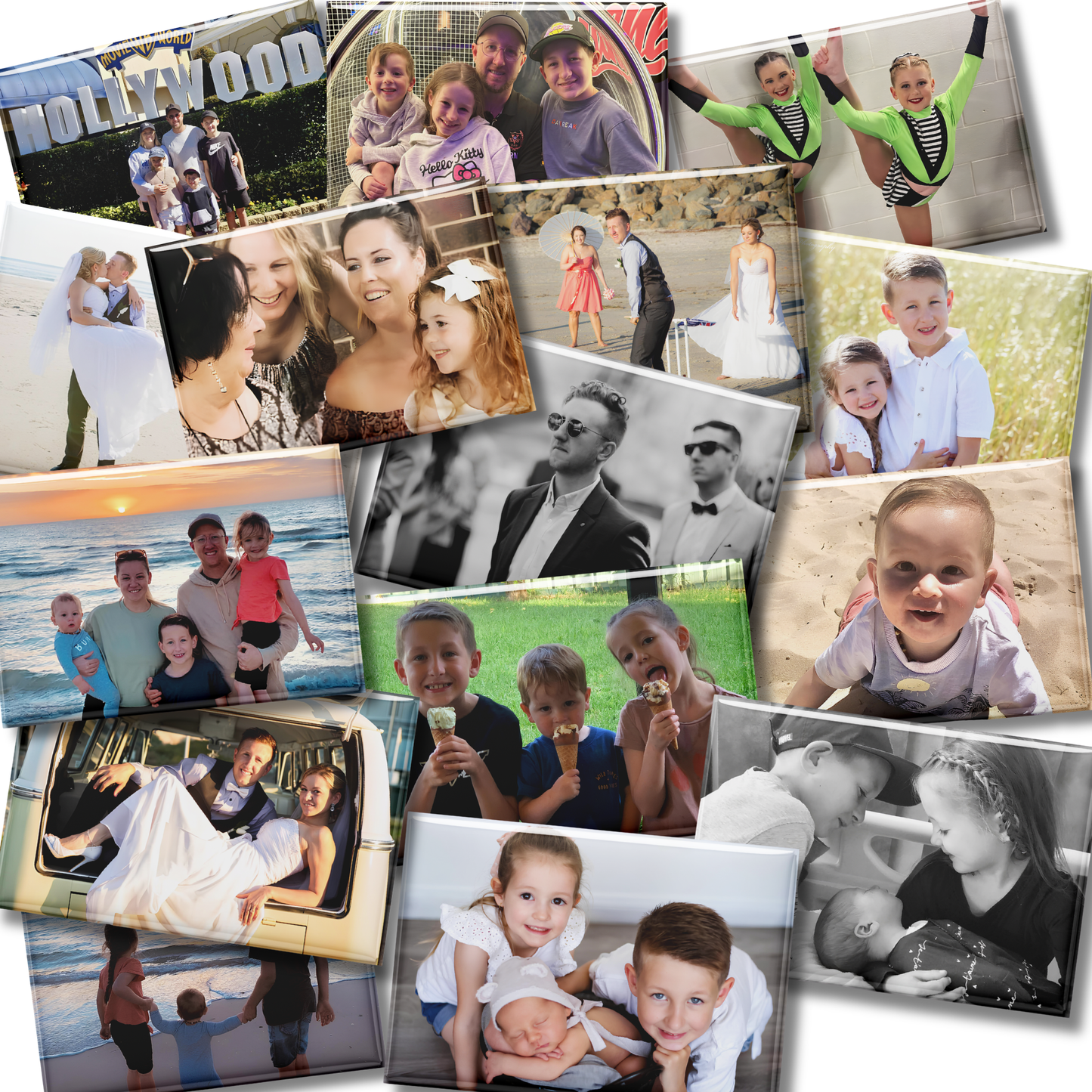 Custom Photo Magnets – Personalised Fridge Magnets (Set of 4, 9 or 15) | 5.3cm x 8cm
