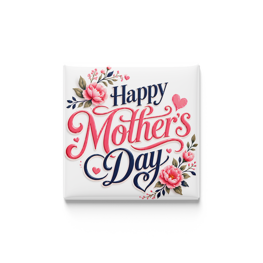 Greeting card with 'Happy Mother's Day' text and floral designs on a white background