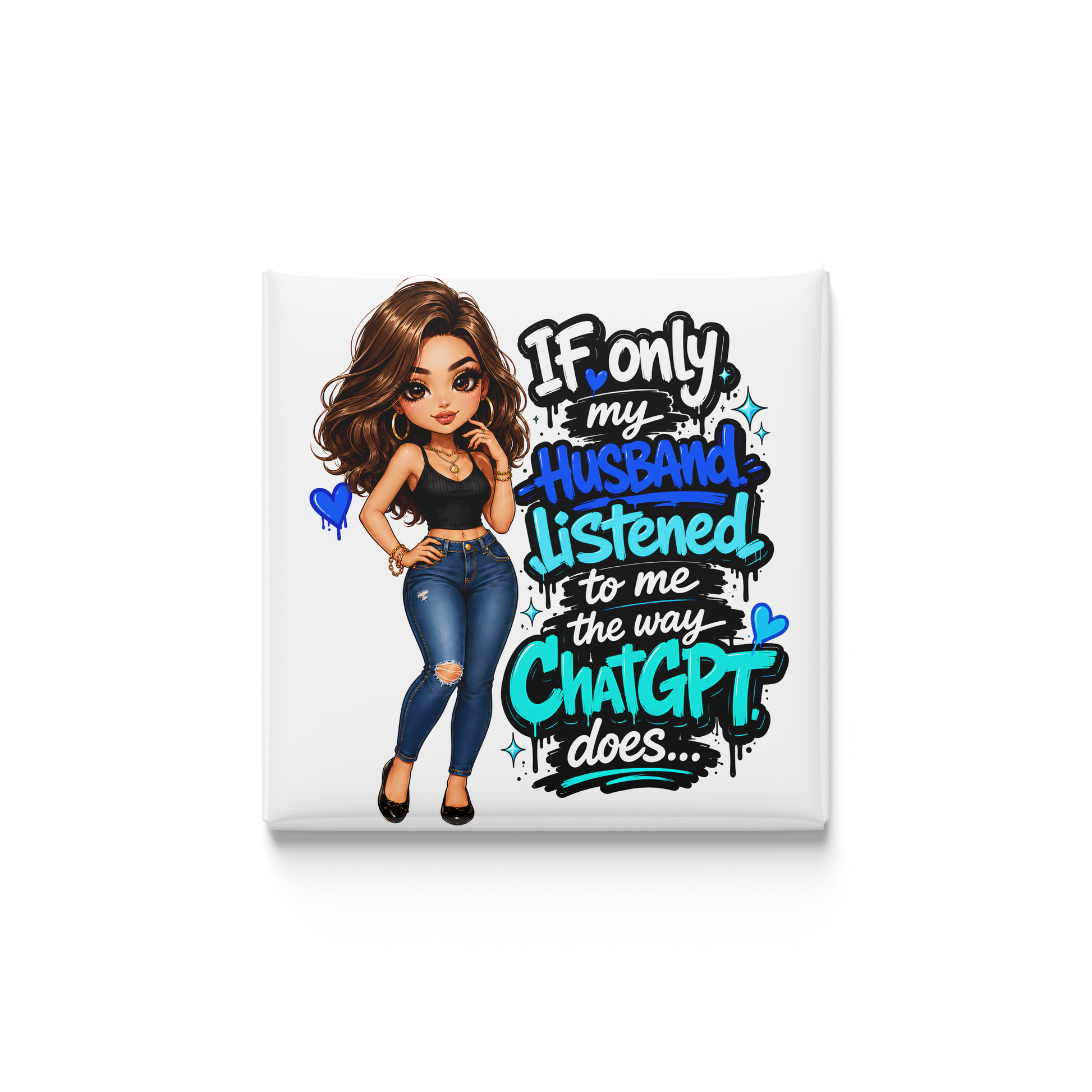 Cartoon character with text on a white background